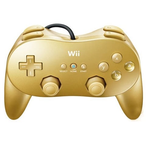 Nintendo Wii Official Classic Gold Cont. Pro